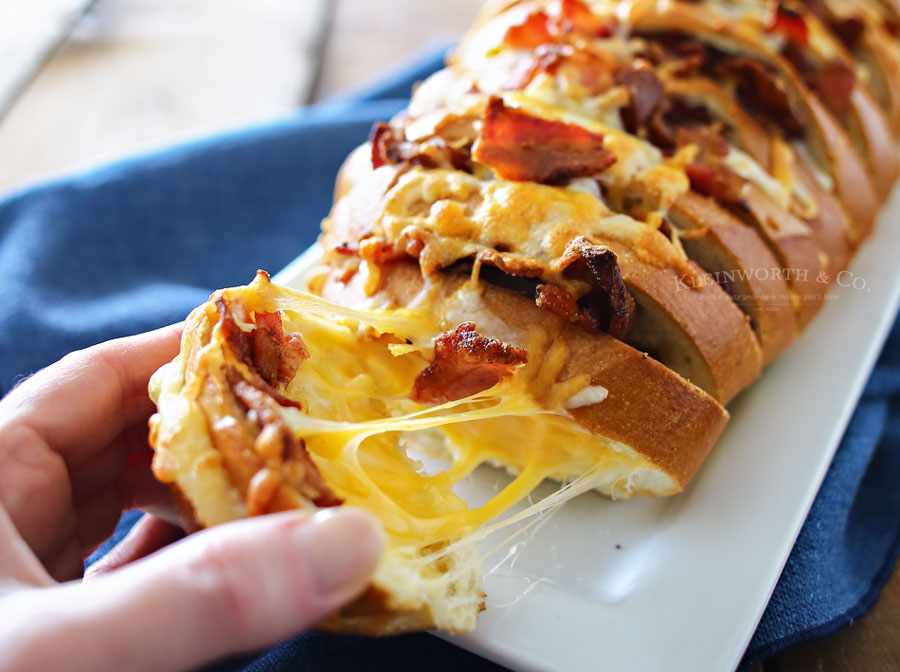 Cheesy Bacon Hasselback Bread