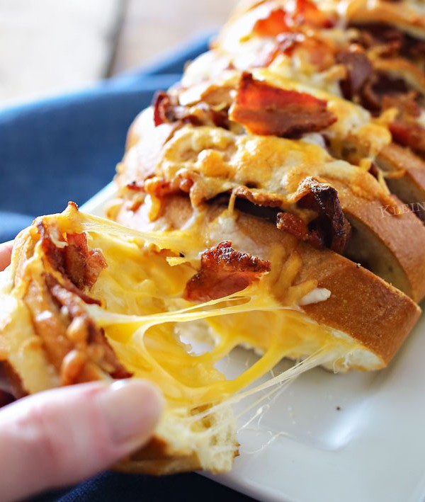 Cheesy Bacon Hasselback Bread