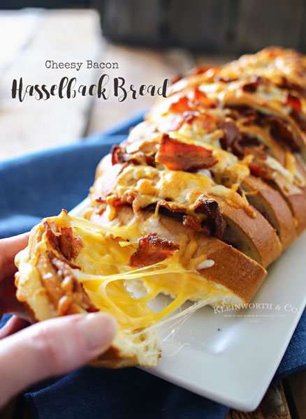 Cheesy Bacon Hasselback Bread