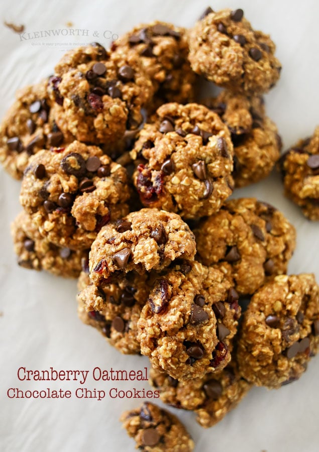 Cranberry Oatmeal Chocolate Chip Cookies are perfect for anyone that loves a hearty cookie loaded with goodness & yet won't break the diet. 