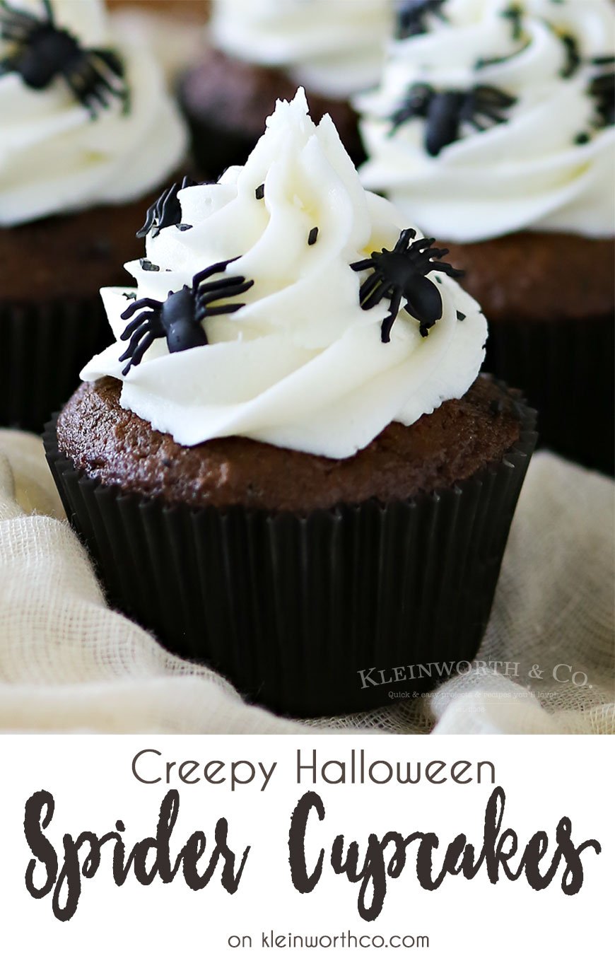 Creepy Halloween Spider Cupcakes