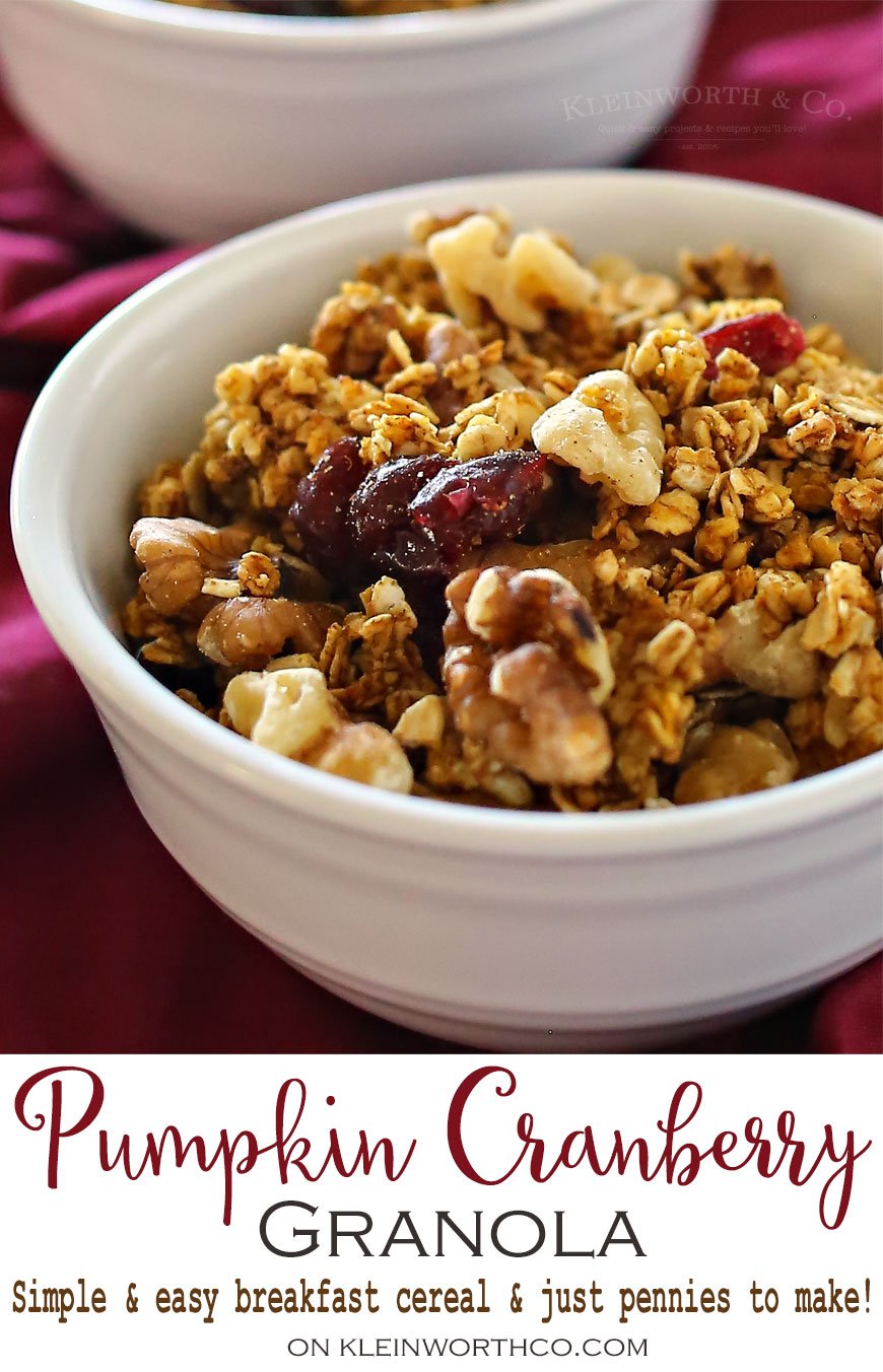 Pumpkin Cranberry Granola