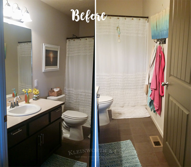 Nautical Navy & White Bathroom Makeover