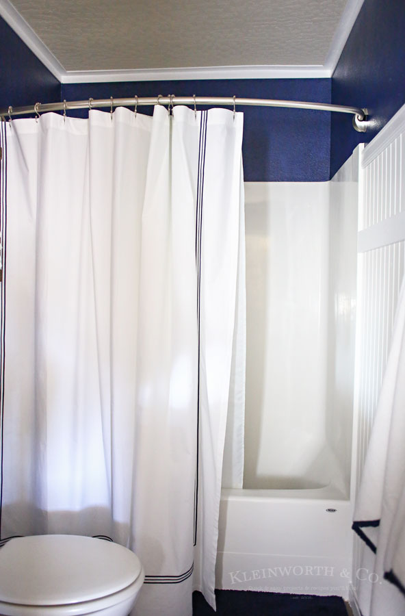 Nautical Navy & White Bathroom Makeover