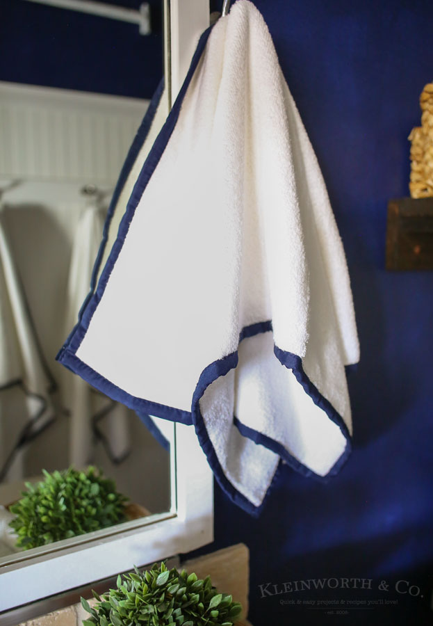 Nautical Navy & White Bathroom Makeover