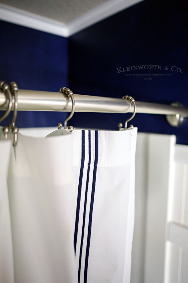 Nautical Navy & White Bathroom Makeover