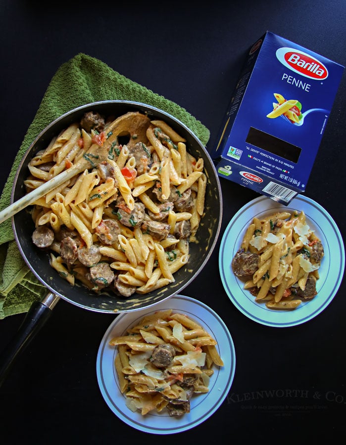 Penne Sausage Alfredo - Kleinworth & Co