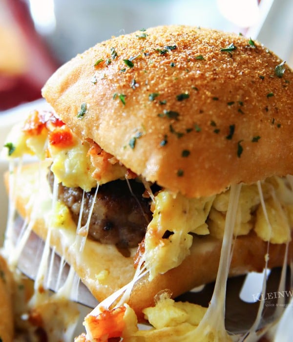 Sausage Egg Bacon Cheese Breakfast Sliders