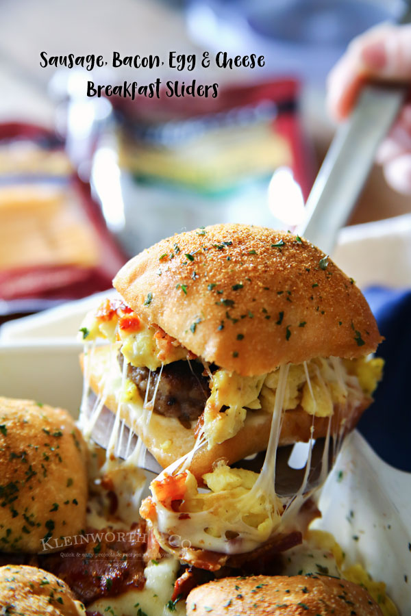 Sausage Egg Bacon Cheese Breakfast Sliders