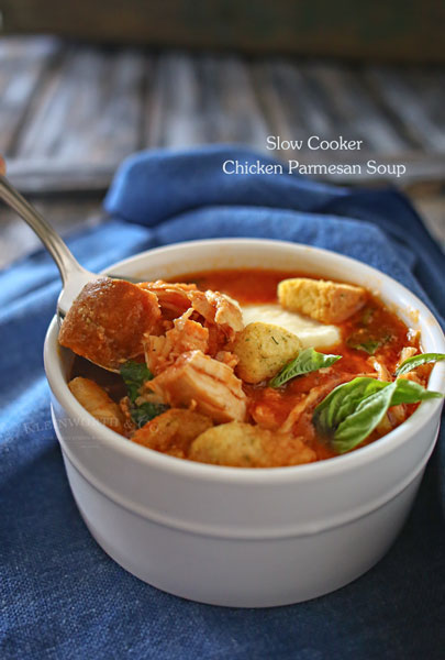 Slow Cooker Chicken Parmesan Soup