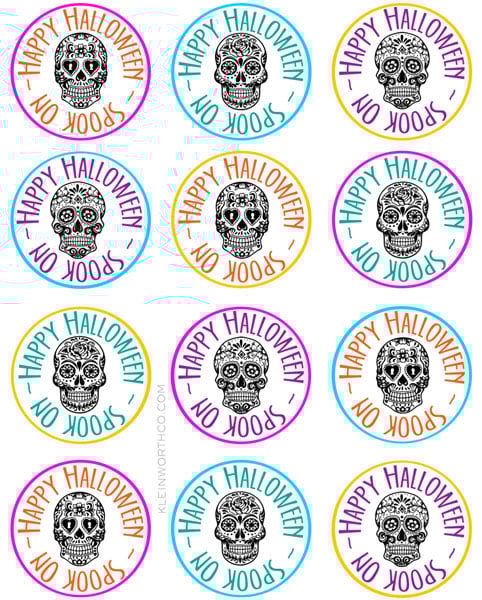 Sugar Skull Printable Gift Tag Goodie Bags