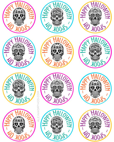 Sugar Skull Printable Gift Tag Goodie Bags