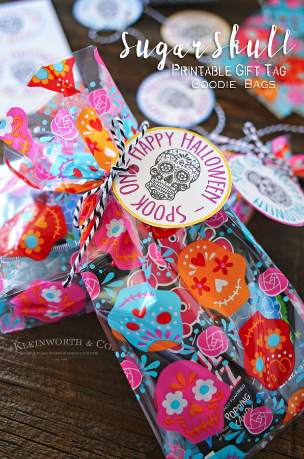 Sugar Skull Printable Gift Tag Goodie Bags