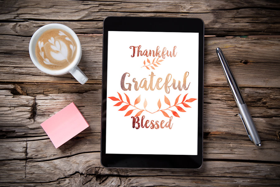 Thankful Grateful Blessed Free Digital Wallpaper