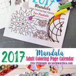 2017 Mandala Adult Coloring Page Calendar Free Printable