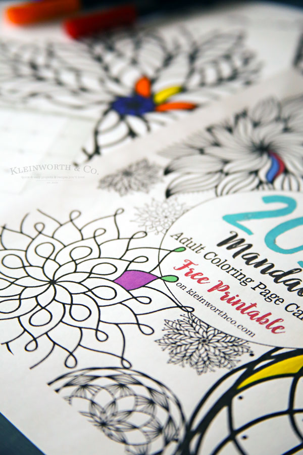 2017 Mandala Adult Coloring Page Calendar Free Printable