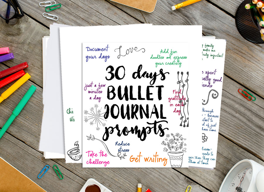 30 Days Bullet Journal Prompts Free Printable