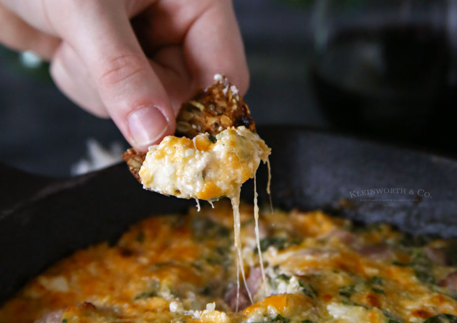 Ham & Cheese Hot Spinach Dip