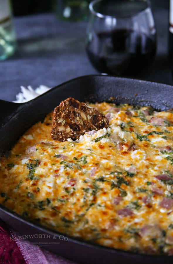 Ham & Cheese Hot Spinach Dip