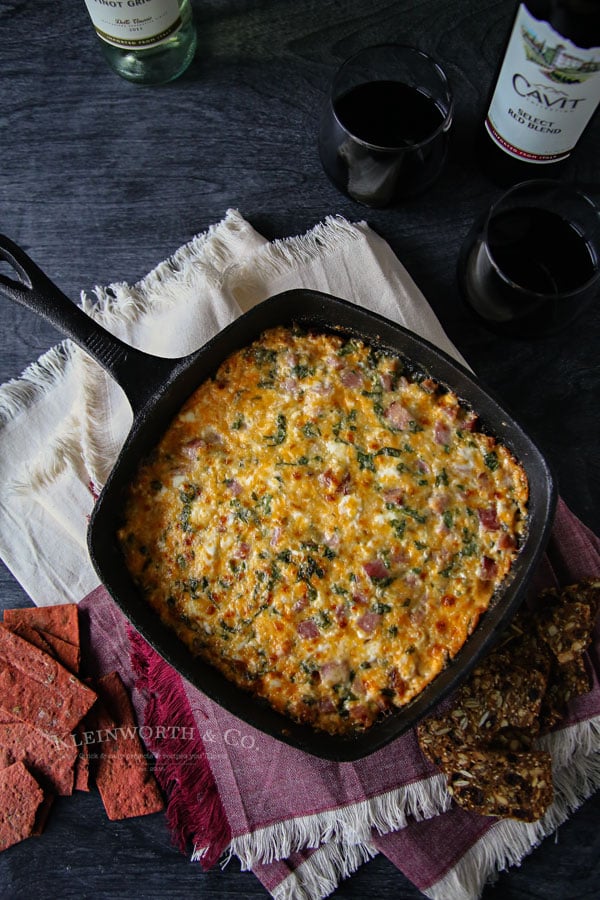 Ham & Cheese Hot Spinach Dip