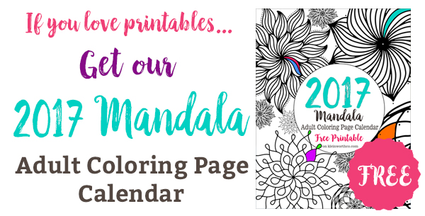 2017 Mandala Adult Coloring Page Calendar Free Printable