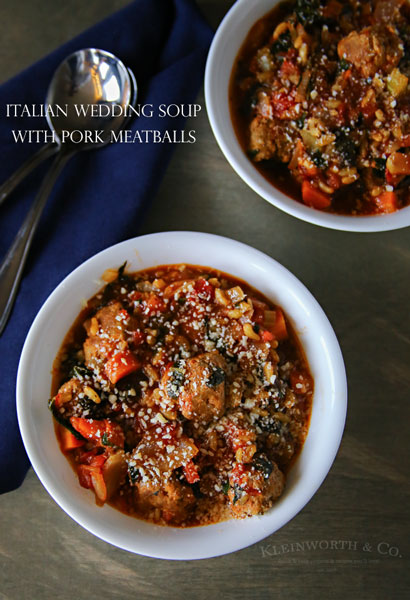 Italian Wedding Soup with Pork Meatballs