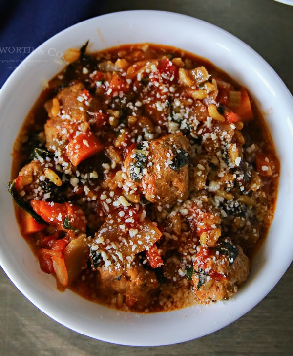 Italian Wedding Soup with Pork Meatballs