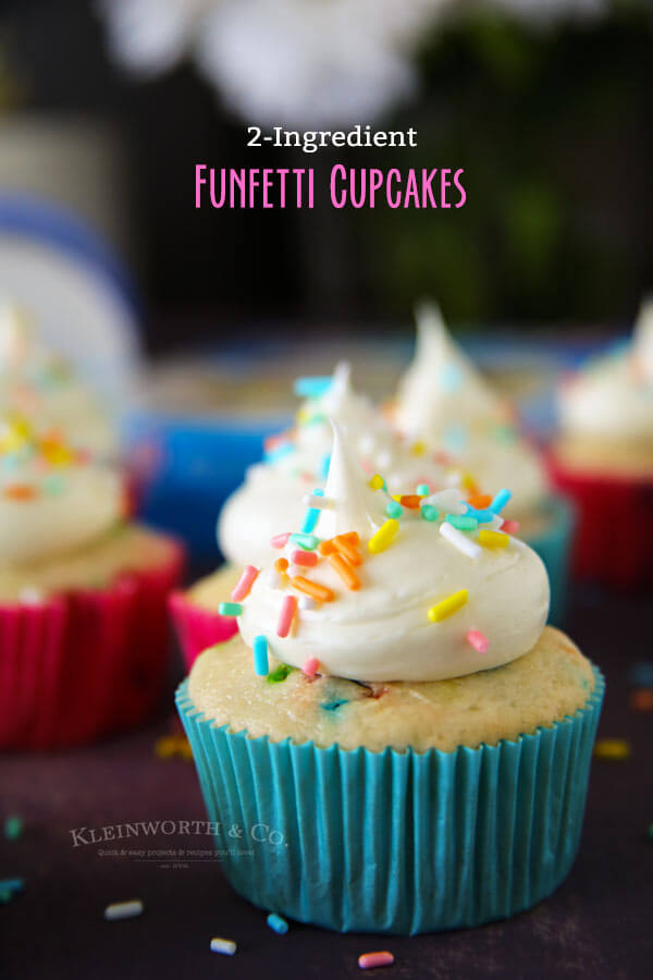 2-Ingredient Funfetti Cupcakes