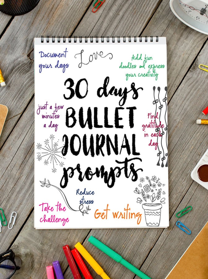 30 Days Bullet Journal Prompts Free Printable