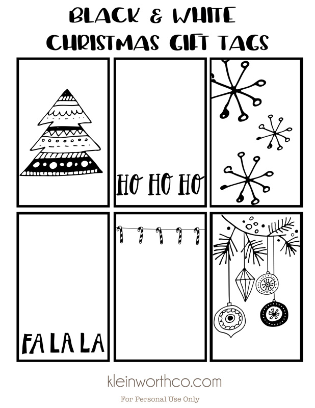 Black White Free Printable Gift Tags & Guy Gift Idea