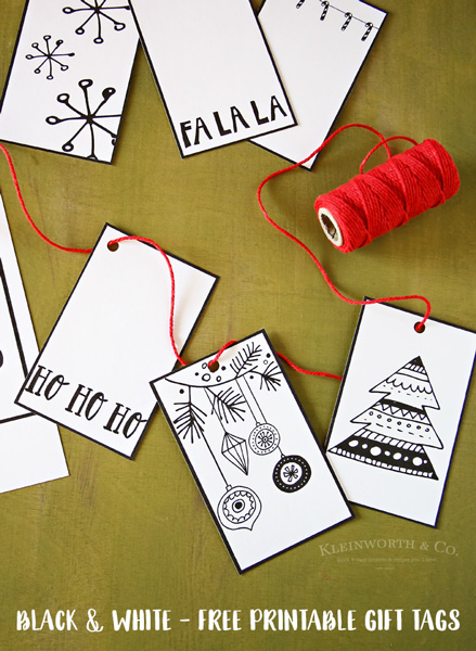 Black White Free Printable Gift Tags & Guy Gift Idea