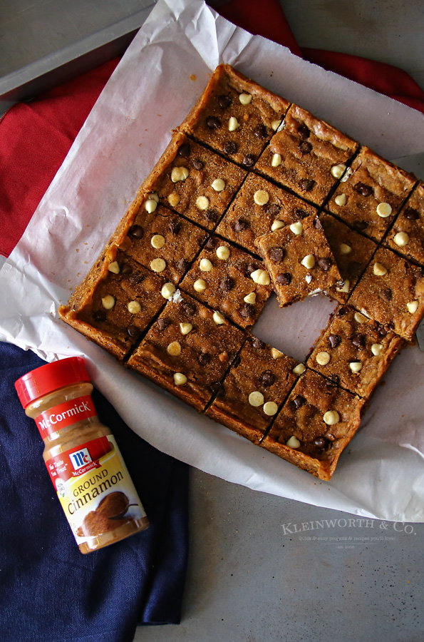 Chocolate Chip Snickerdoodle Bars