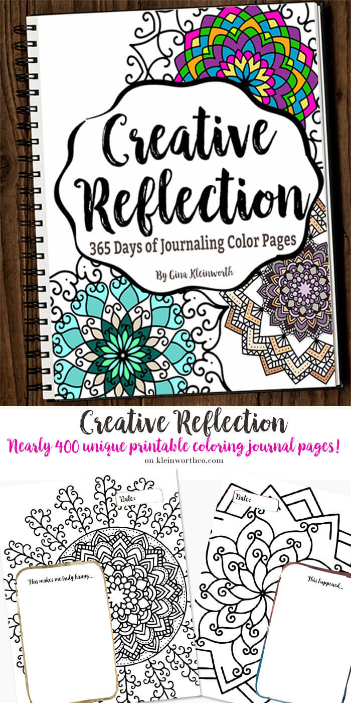Creative Reflection - 365 Days of Journaling Color Pages- Adult Coloring - Bullet Journal