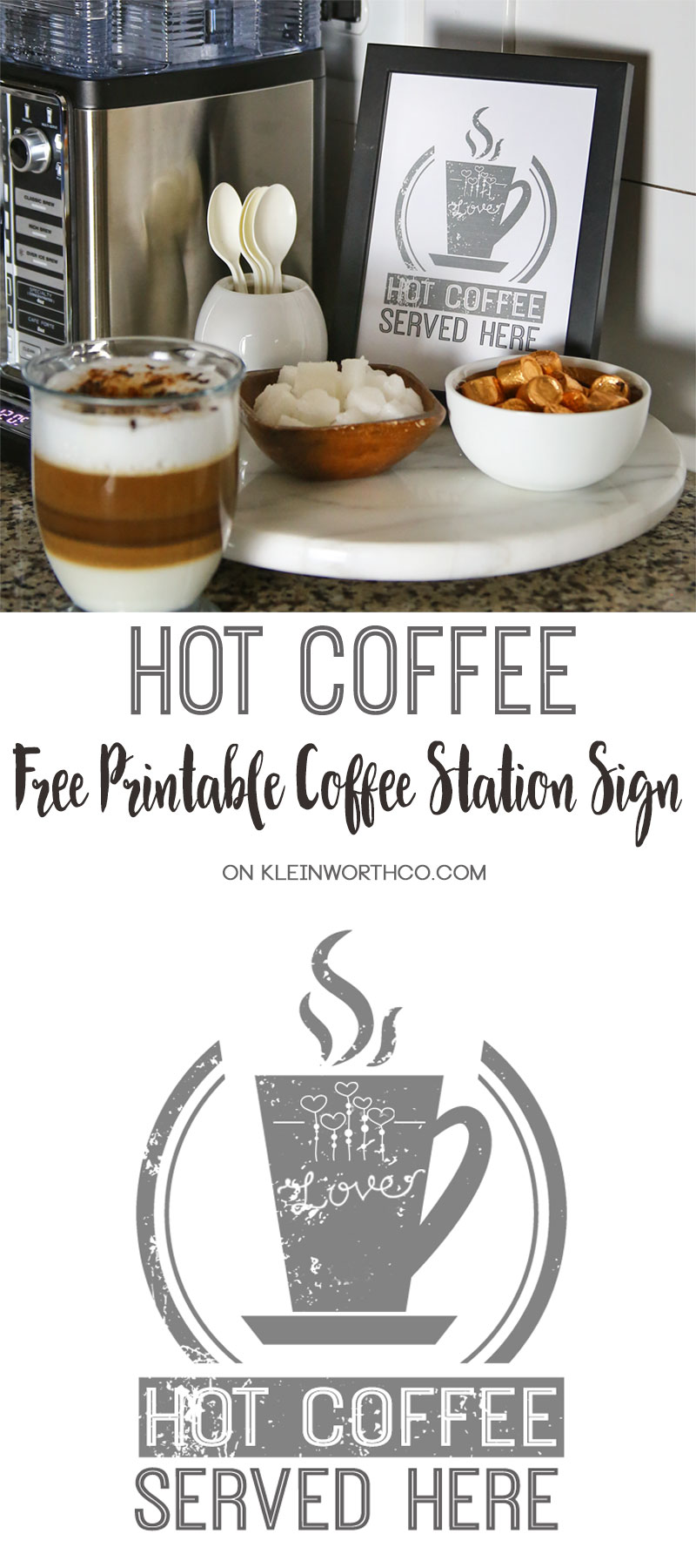 Hot Coffee Free Printable Coffee Station Sign