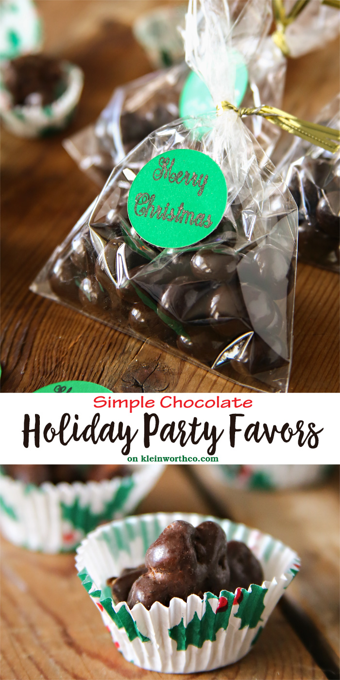 Simple Chocolate Holiday Party Favors