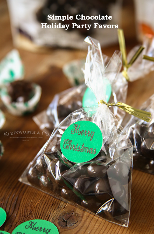 Simple Chocolate Holiday Party Favors