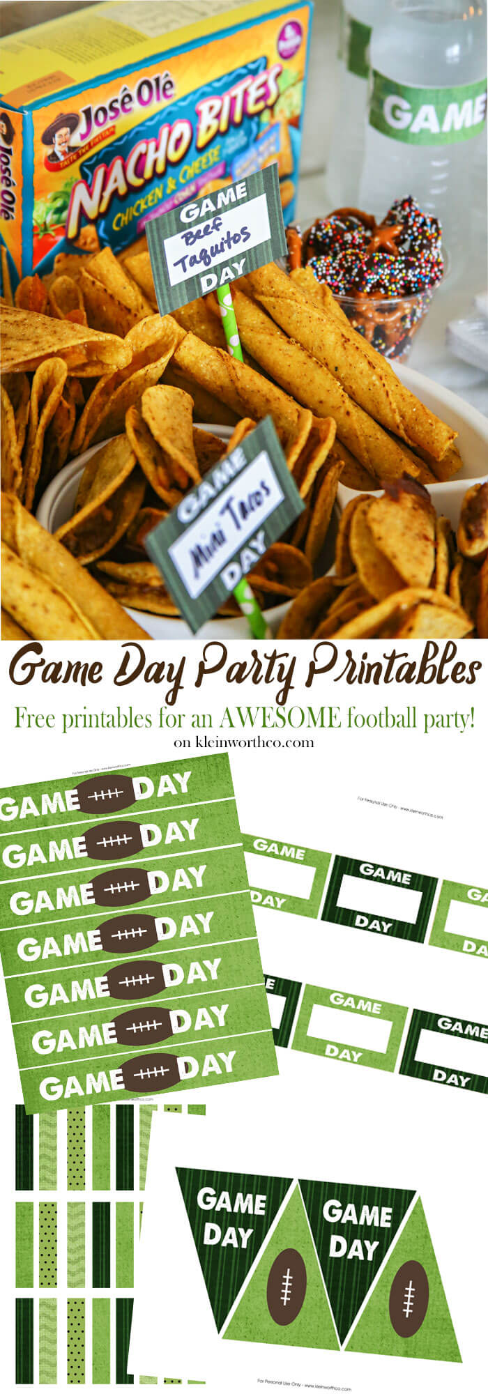 Game Day Party Printables