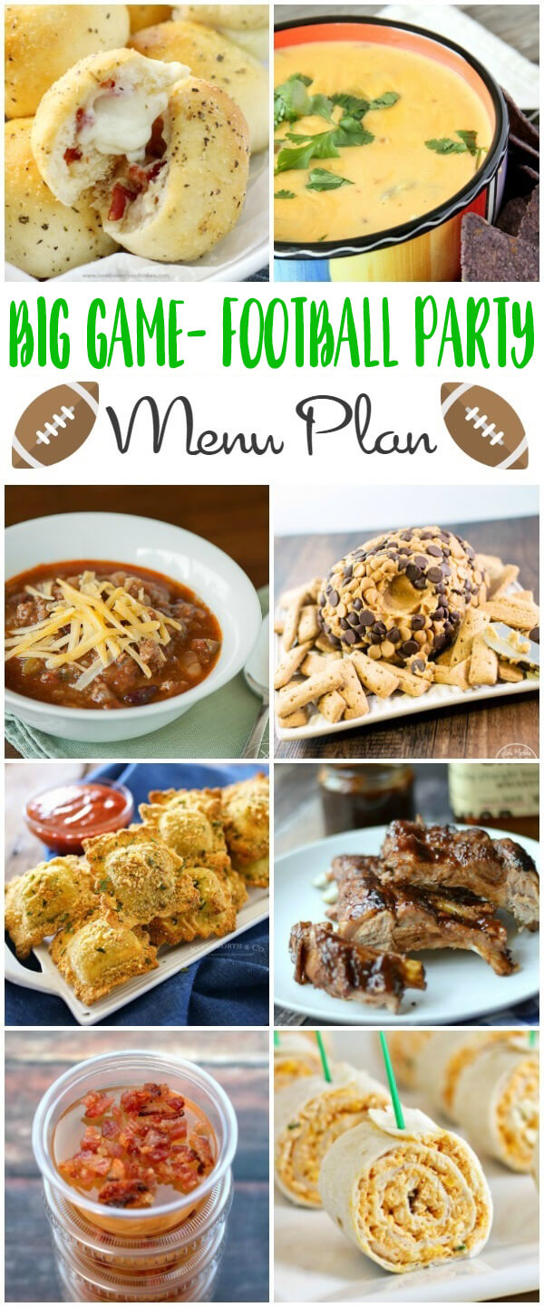 Big Game Football Party Menu