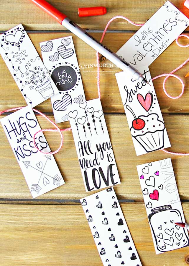 Valentine Printable Coloring Page Bookmarks Taste Of The Frontier
