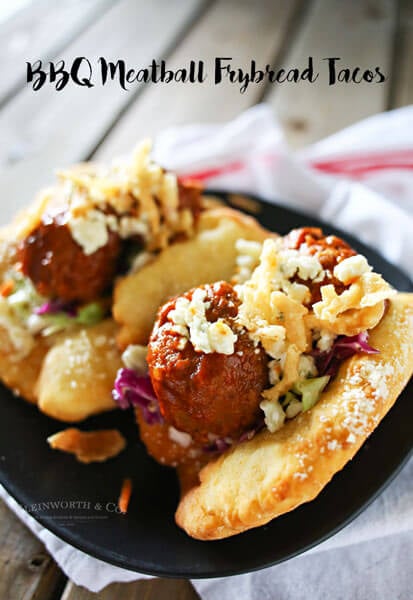 BBQ Meatball Fry Bread Tacos