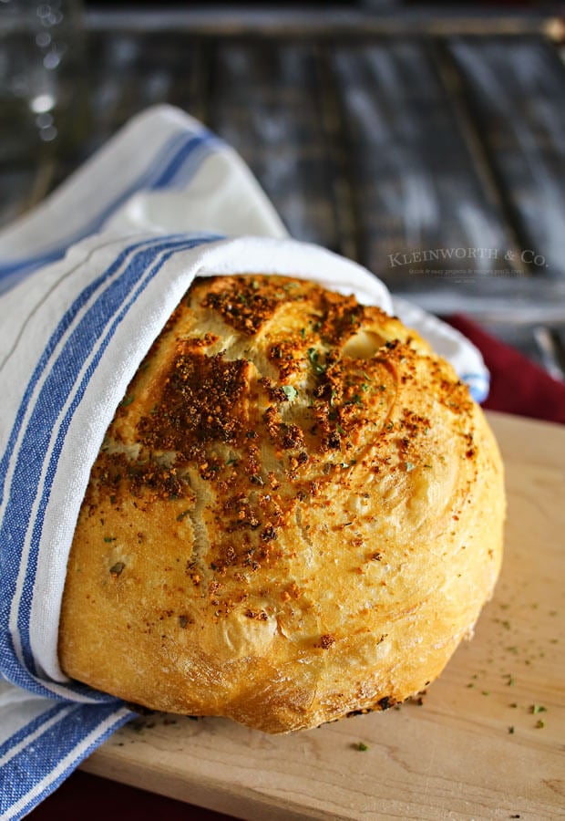 Crusty Italian Parmesan Bread is one of the easiest bread recipes around. Perfect with just about any dinner, one loaf never lasts long. It's delicious.