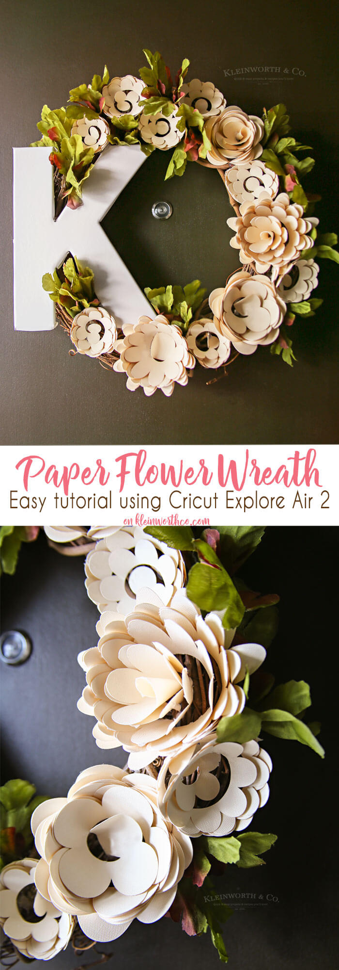 Paper Flower Wreath Cricut Tutorial