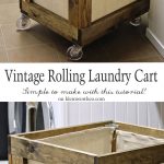 Vintage Rolling Laundry Cart