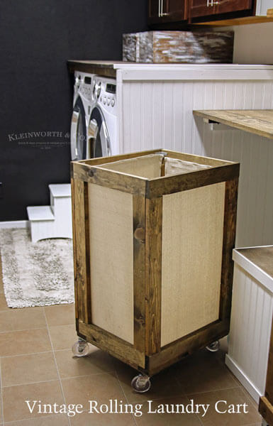 Vintage Rolling Laundry Cart