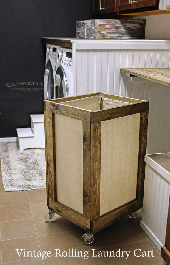 Vintage Rolling Laundry Cart