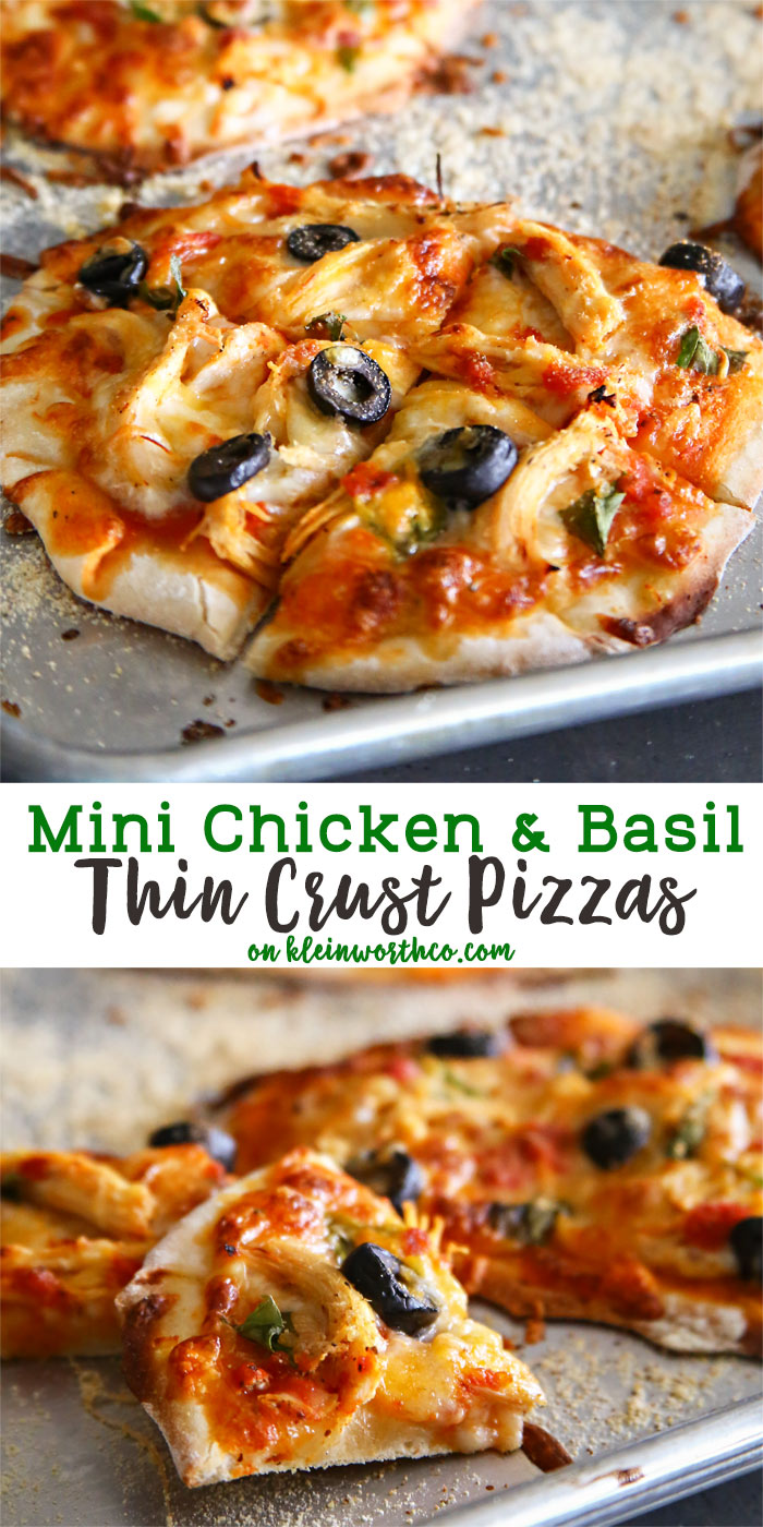 Mini Chicken Basil Thin Crust Pizza