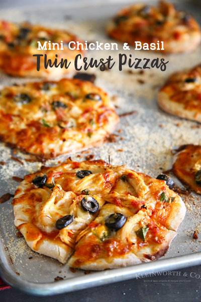 Mini Chicken Basil Thin Crust Pizza