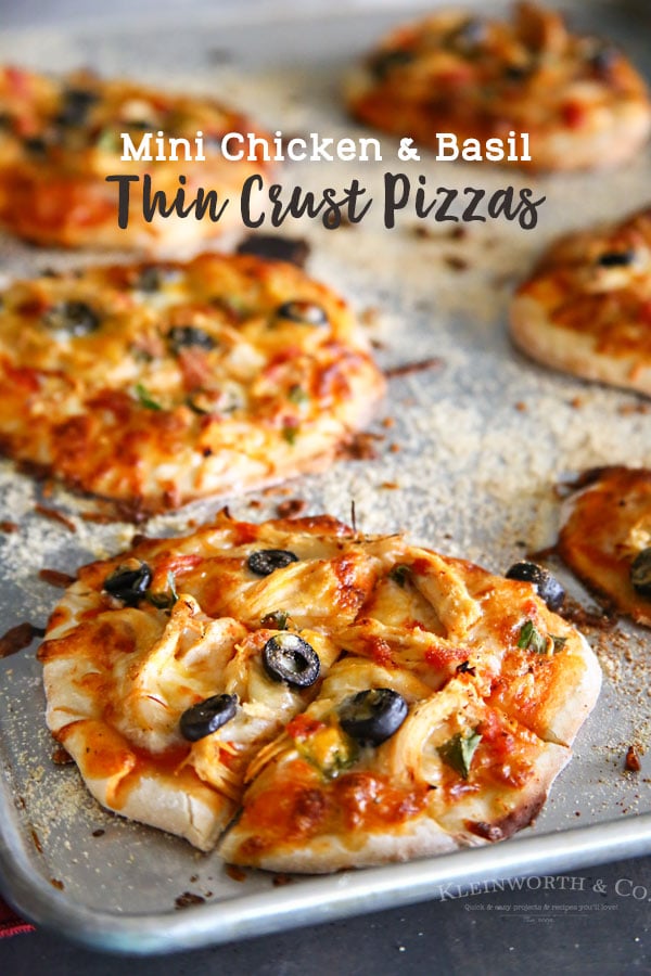 Mini Chicken Basil Thin Crust Pizza