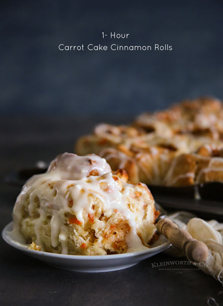 One Hour Carrot Cake Cinnamon Rolls