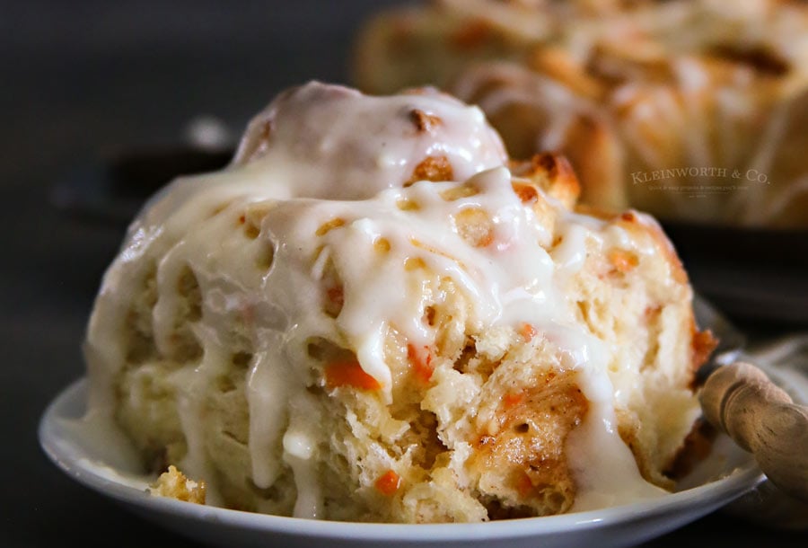 One Hour Carrot Cake Cinnamon Rolls